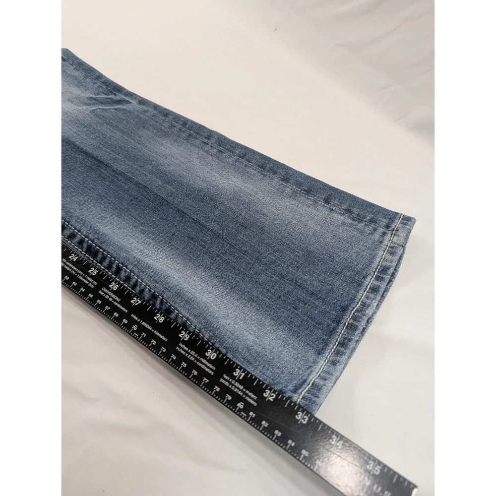 Miss Me Easy Boot Womens 32x33 (30 Tag)‎ Blue Mid Rise Flare Embellished Stretch